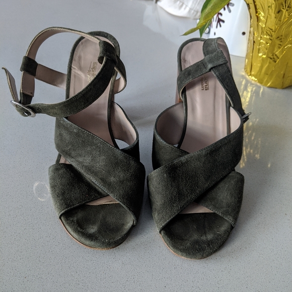 💐Green chunky heeled sandal - Picture 3 of 4